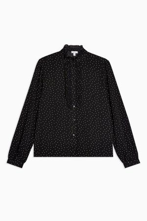 Black And White Dot Pie Crust Blouse | Topshop