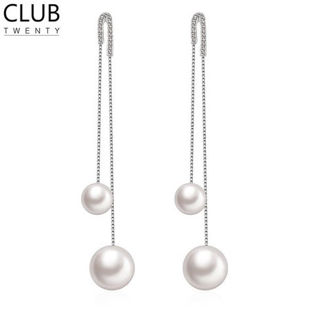 white pearls earrings - Google Search