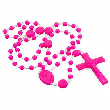 Amethyst Plastic Beads Rosary, Lourdes | RosaryMart.com