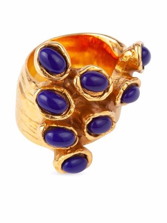Yves Saint Laurent Pre-Owned cabochon-embellished Chunky Ring - Farfetch