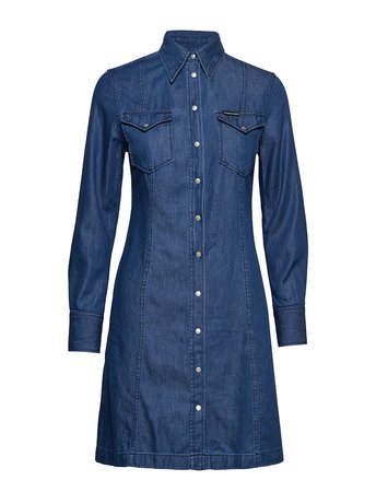 Calvin Klein Jeans Western Indigo Dress (Dark Indigo) (129.90 €) - Calvin Klein Jeans - | Boozt.com