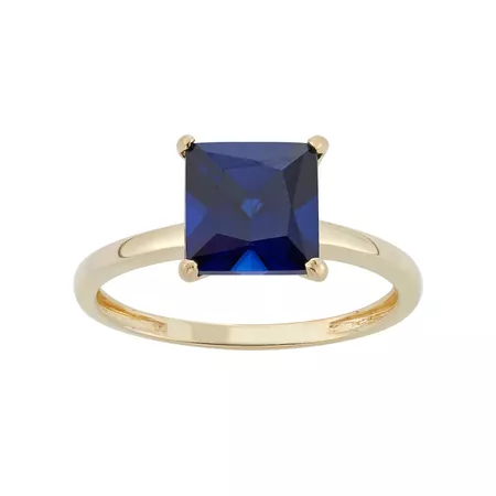 Lab-Created Sapphire 10k Gold Ring