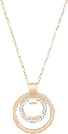 Amazon.com: Swarovski Crystal Medium White Rose Gold-Plated Hollow Pendant Necklace : Clothing, Shoes & Jewelry