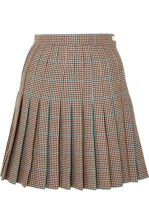 Off-White | Pleated checked wool mini skirt | NET-A-PORTER.COM