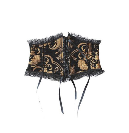 black and gold floral corset