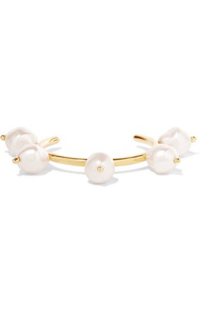 Beaufille | Brixton gold-plated faux pearl cuff | NET-A-PORTER.COM