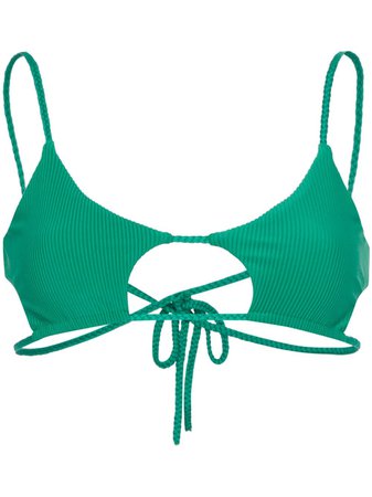 Green Frankies Bikinis Willa Cut-Out Bikini Top For Women | Farfetch.com