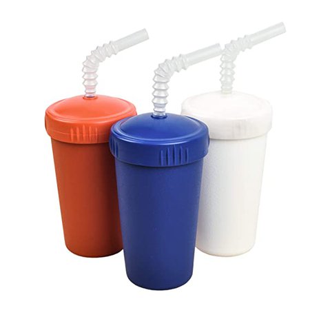 Amazon.com : Re-Play Made in USA 3pk Straw Cups with Reversable Straw for Easy Baby, Toddler, Child Feeding - Red, White, Navy (4th of July - Patriotic) : Baby