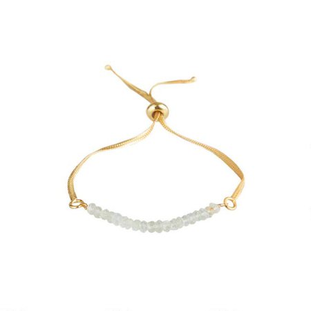 Gold Aqua Beaded Bracelet | World Market