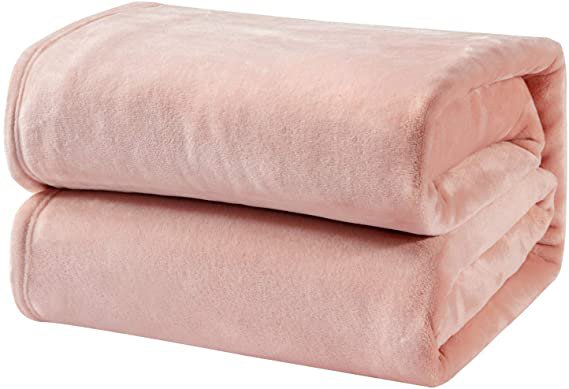 Amazon.com: Bedsure Flannel Fleece Blanket Queen Size (90 x90 inch),Dusty Pink - Lightweight Blanket for Sofa, Couch, Bed, Camping, Travel - Super Soft Cozy Microfiber Blanket: Kitchen & Dining
