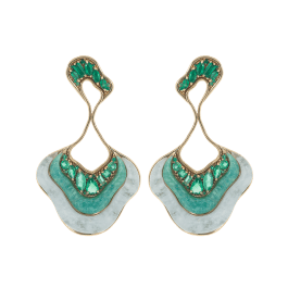 Emerald Lapis And Diamond Chandelier Earrings | Marissa Collections