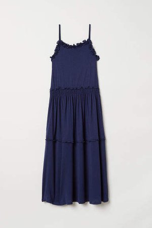 Flounced Jersey Dress - Blue