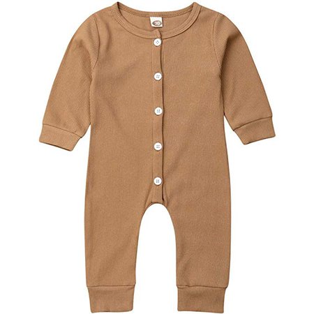 Amazon.com: Newborn Infant Unisex Baby Boy Girl Sleeveless Button Solid Knitted Romper Bodysuit One Piece Jumpsuit Outfits Clothes: Clothing