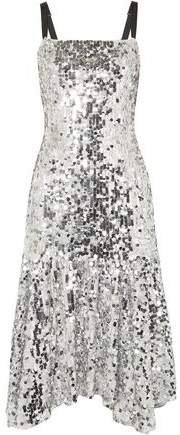 Asymmetric Sequined Tulle Dress