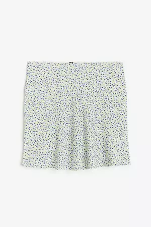 Patterned A-line Skirt - Green/blue floral - Ladies | H&M US