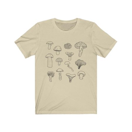 Mushroom T Shirt Mycology monochrome illustration | Etsy