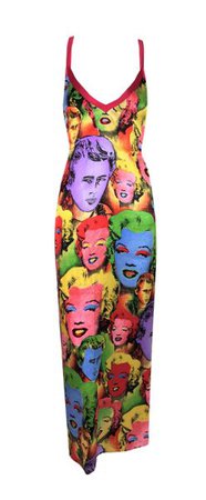 S/S 1991 Gianni Versace Andy Warhol Marilyn Monroe Plunging Dress | My Haute Wardrobe