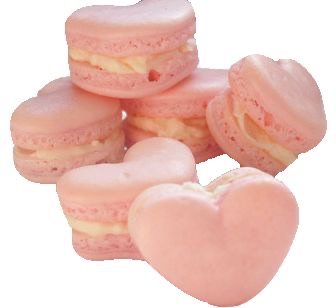 pink heart macarons