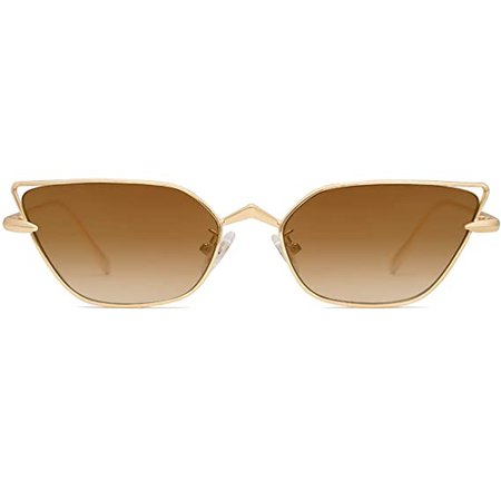 Amazon.com: SOJOS Small Cateye Sunglasses Fashion Narrow Fun Designer Sun Glasses SJ1127, Gold/Brown : Clothing, Shoes & Jewelry