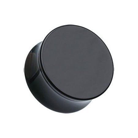 Black Basic Acrylic Double Flared Ear Gauge Plug - 1 Pair - * Rebel Bod *