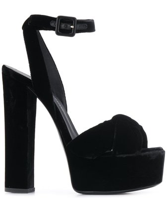 Giuseppe Zanotti Velvet Heeled Sandals I900044003 Black | Farfetch