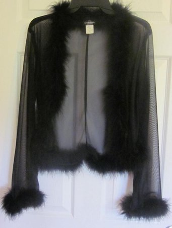 sheer black fur coat