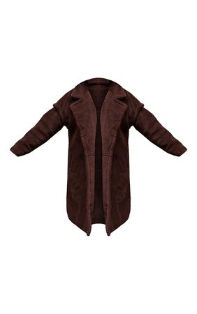 Plus Brown Premium Teddy Bear Borg Coat | PrettyLittleThing USA