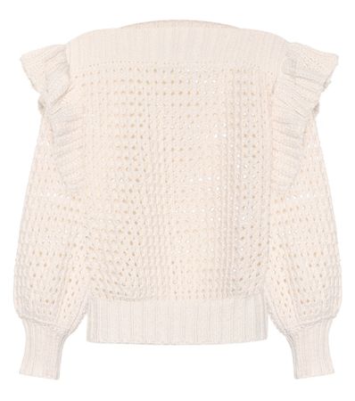 Cotton-blend crochet sweater
