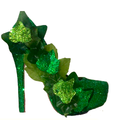 Women's Poison Ivy Green Sparkly Glitter SuperHero Heels costume shoes – Glitter Shoe Co