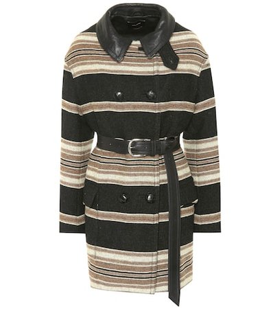 Hilda striped wool coat