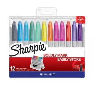 Sharpie 12ct Permanent Markers In Hard Case : Target