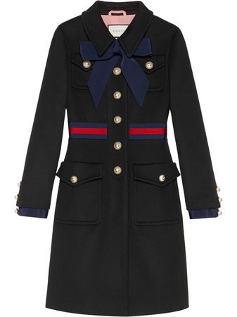 Gucci | wool coat with web
