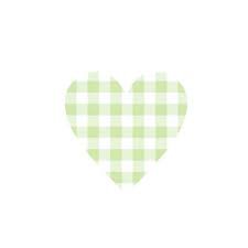 green gingham heart