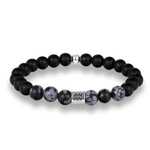 12 Zodiac Signs 8mm Matte Stone Gray Beads Vintage Bracelet – Innovato Store