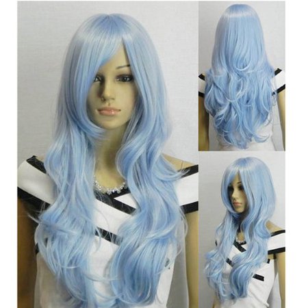 Amazon.com: AGPtek 33 inch Heat Resistant Curly Wavy Long Cosplay Halloween Wigs for Women - Light Blue: Beauty