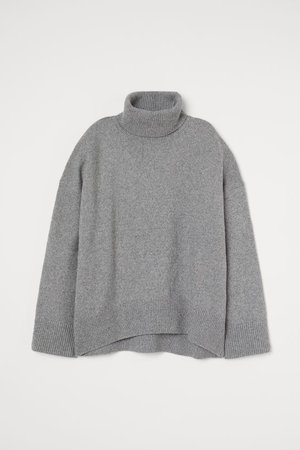 Turtleneck Sweater - Gray melange - Ladies | H&M US