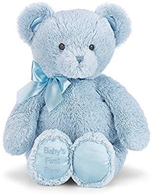 Amazon.com: Bearington Baby's First Teddy Bear Blue Plush Stuffed Animal, 12": Toys & Games
