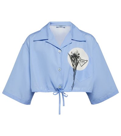 Prada - Floral cropped shirt | Mytheresa