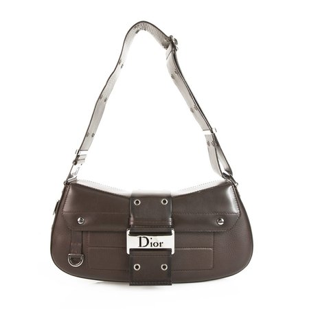 Christian Dior dark brown calfskin street chic columbus ave handbag shoulder bag - swapshop.gr