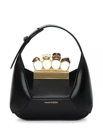 Alexander McQueen Jewelled Hobo Leather Mini Bag
