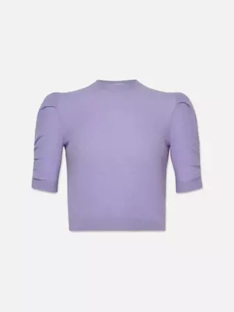 RUCHED SLEEVE CASHMERE SWEATER LILAC – FRAME