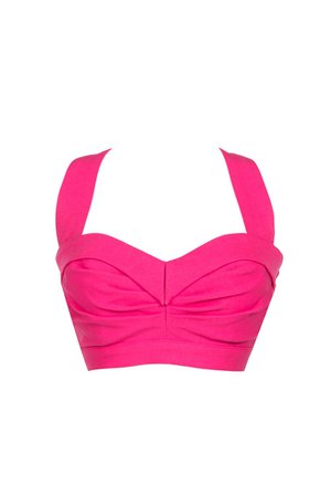 Pinup Girl Clothing | Allison Crop Top in Hot Pink Bengaline by Traci Lords – pinupgirlclothing.com