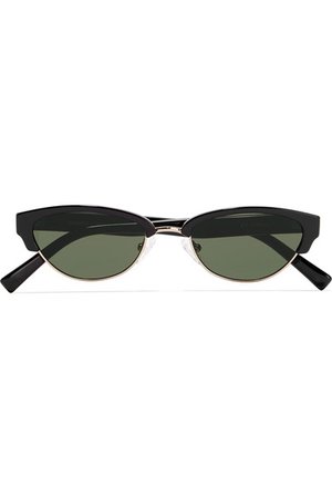 Le Specs | Squadron oval-frame acetate and silver-tone sunglasses | NET-A-PORTER.COM