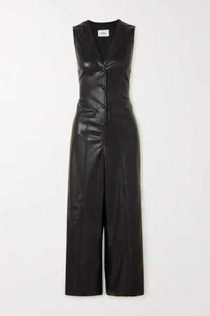 Freya Vegan Leather Jumpsuit - Black