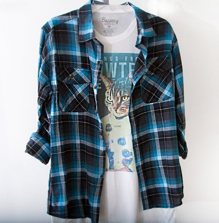 open flannel over shirt