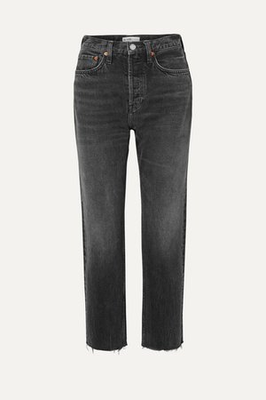 Originals Stove Pipe Cropped High-rise Straight-leg Jeans - Dark gray