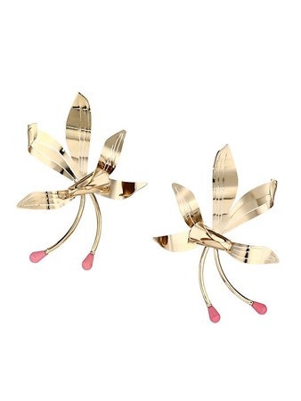 Carolina Herrera Goldtone Flower Earrings | SaksFifthAvenue