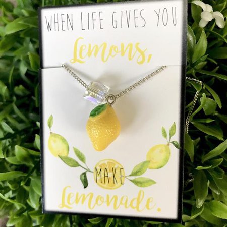 Lemons Make Lemonade Necklace lemon jewelry lemon charm | Etsy