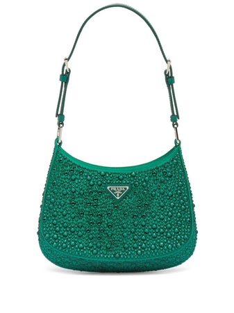 Green Sequin Embellished Shoulder Bag