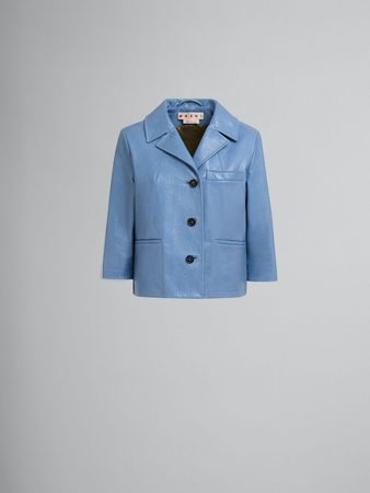 Blue shiny leather jacket | Marni